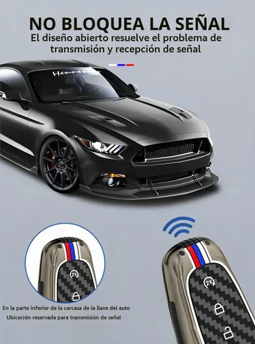 Vista 5 de Funda para llavero Ford Escape compatible con Explorer Focus Lincoln Metal Remote Case Keychian - Llavero inteligente para coche, compatible