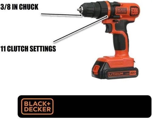 Vista 8 de [Usado] Black & Decker LDX120C taladro/propulsor por iones de litio sin cable 20-volt MÁX.
