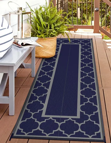 Vista 43 de GENIMO - Alfombra para exteriores de 8 x 10 pies, para patio, espacios amplios, impermeable, de pajillas de plástico, alfombra reversible
