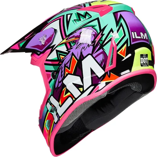 Vista 6 de ILM Cascos de Bicicleta de Tierra para Jóvenes y Niños ATV Motocross Motocicleta Todoterreno Bicicleta de Tierra Cara Completa DOT Casco de Cuatro