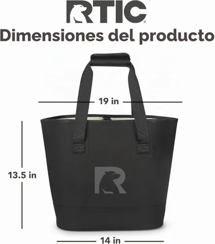 Vista 6 de Bolsa de mano ultra resistente RTIC, impermeable para playa, piscina, toalla, compras, de alta resistencia, resistente a perforaciones, pequeña Negro