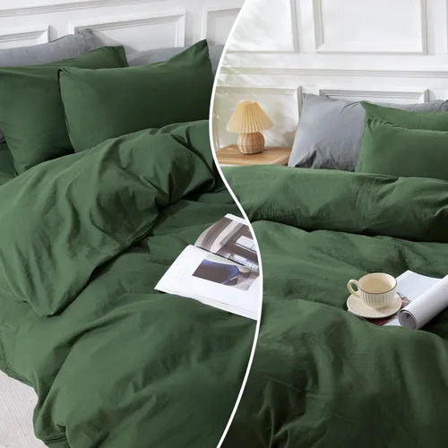 Vista 105 de NEXHOME PRO Funda de edredón Twin XL 100% algodón lavado, transpirable, duradera, texturizada, similar al lino, juego de ropa de cama para el hogar