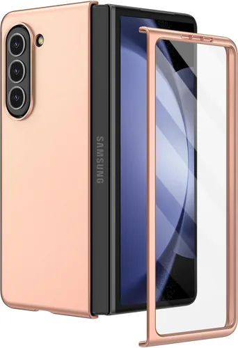 Vista 9 de Ruky Funda para Samsung Galaxy Z Fold 5, cubierta de cuerpo completo con protector de pantalla integrado, soporte de carga inalámbrica de PC duro