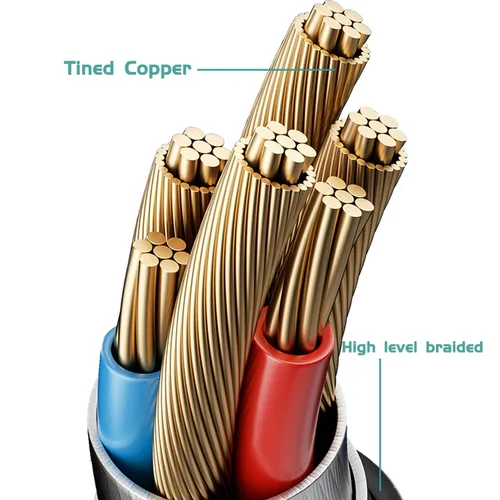 Vista 6 de Cable USB-C de 100 W [2 unidades, 4 pies/6.6 pies], carga súper rápida tipo C con pantalla LED, cable de carga USB C de 480 Mbps de nailon trenzado