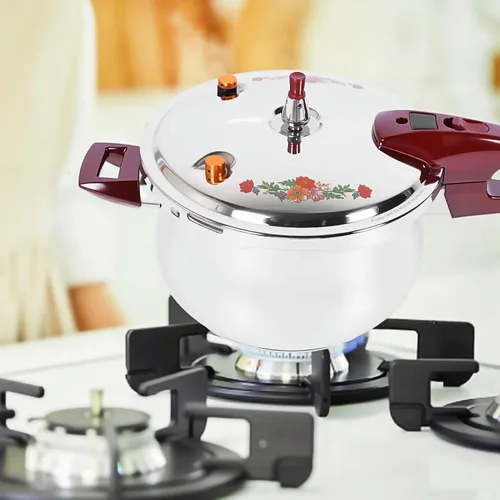 Vista 3 de Olla a presión, 80KPA de acero inoxidable multifuncional con mango ergonómico, olla a presión para uso doméstico (6 l)