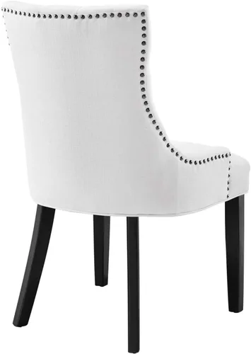 Vista 7 de Modway Regent - Silla de comedor de tela tapizada con botones en color blanco