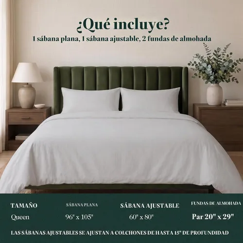 Vista 6 de Sábanas refrescantes Tencel Queen Blend con algodón egipcio, 4 unidades Gris claro