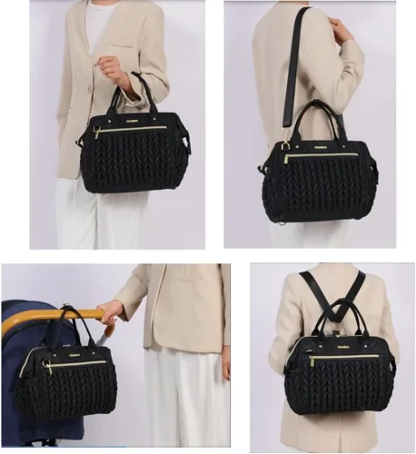 Vista 6 de Bolso Pequeño de Pañales, Bolso Mediano de Pañales Convertible para Mujer, Bolso de Pañales de Mano y Bandolera