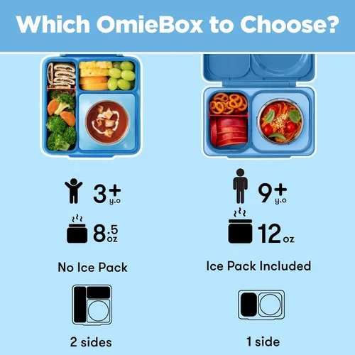 Vista 7 de Omie OmieBox - Lonchera Bento aislada a prueba de fugas con tarro de comida (cielo azul)