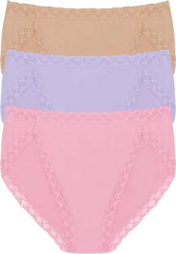 Vista 30 de Natori Paquete de 3 calzoncillos de corte francés Pima Bliss para mujer Negro/Café/Blanco
