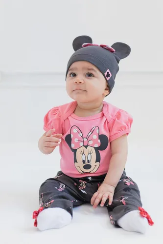 Vista 2 de Disney Minnie Mouse - Conjunto de 3 piezas para bebés y niñas Mix N' Match Body Pants Hat