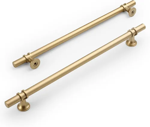 Vista 13 de Amerdeco ZH0050 - Paquete de 10 pomos de bronce champán para gabinetes, barra en T de 2 pulgadas, manijas de gabinete de cocina, manijas