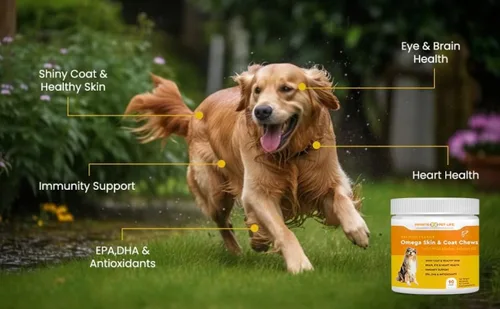 Vista 6 de Sabor a salmón, Omega Skin & Coat Soft Chews con aceite de salmón salvaje de Alaska