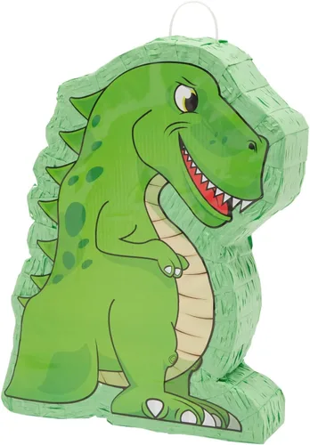 Vista 4 de Blue Panda - Piñata de pequeño T-Rex de 12 x 15.5 x 3 pulgadas; artículos para fiesta de cumpleaños con temática de dinosaurios.