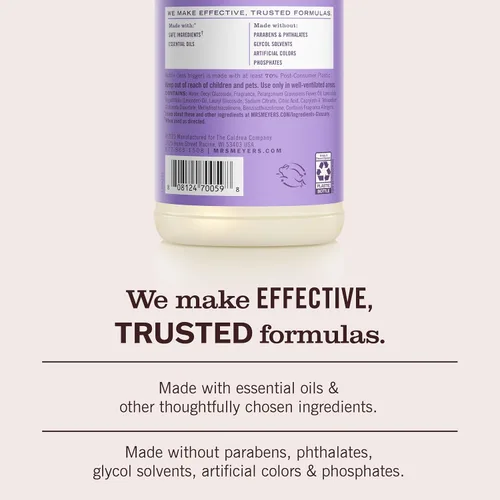 Vista 5 de Mrs. Meyer's - Spray limpiador multiusos, Lilac, 16 onzas líquidas Removes Dirt and Freshens Surfaces, Everyday Use, All-Purpose Cleaner, Cruelty