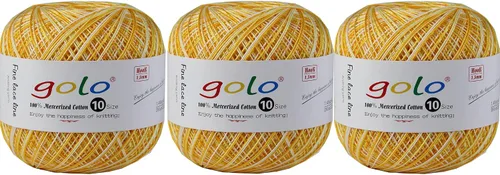 Vista 102 de Golo - 3 bolas de hilo de ganchillo tamaño 10, hilo de crochet para tejer a mano 102