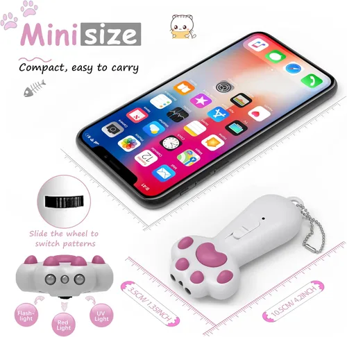 Vista 3 de FYNIGO Juguetes interactivos para gatos y perros de interior, 7 en 1 recargable por USB, juguete para perseguir y hacer ejercicio