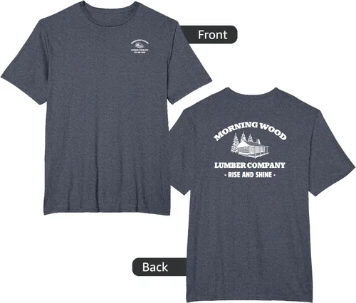 Vista 35 de Morning Wood Lumber Company - Camiseta con estampado de espalda delantera, Negro, S