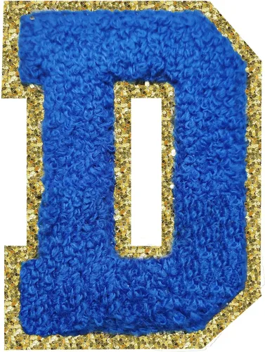 Vista 173 de 3Pcs Letter Patches Varsity Glitters Chenille,SPRT Iron on Blue Letter Patch,Alphabet Cloth Patch for Team Costume Decoration 3.1in Height S