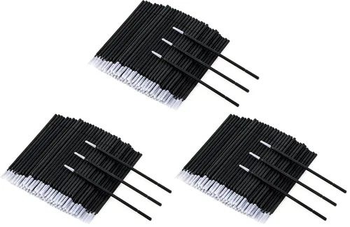 Vista 10 de G2PLUS 200 microhisopos excelentes, microhisopos de alta gama para extensiones de pestañas, microaplicador para maquillaje y cuidado personal (negro)