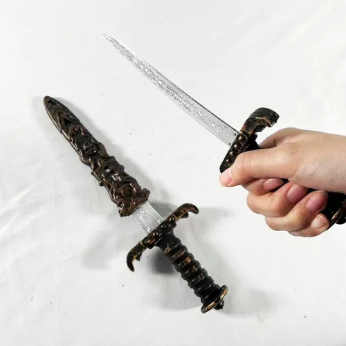 Vista 5 de 2 piezas de daga de plástico, espada de juguete no afilada, cuchillo falso pirata, accesorios de disfraz de pirata, accesorios de fiesta de pirata