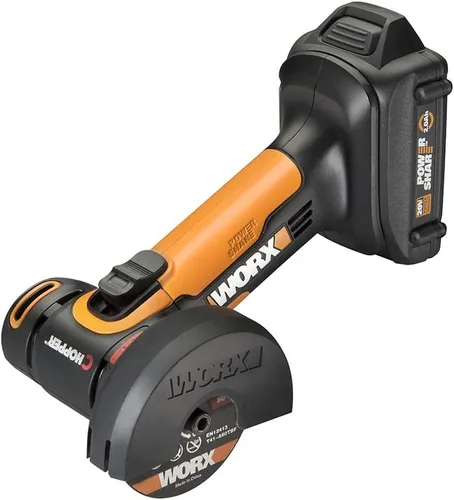 Vista 3 de WORX - Mini cortador inalámbrico, 20 V, 3 pulgadas, WX801L One-Hand Operation for Metal, Tile, Thin Concrete and Plastic, 19,000 RPM, Battery and