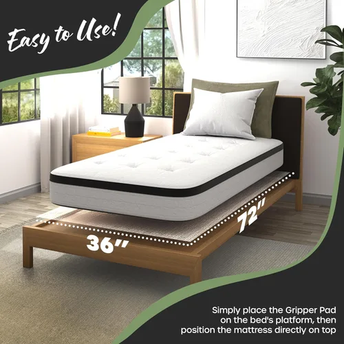 Vista 3 de Nevlers - Tapón antideslizante para colchón de 72 x 36 pulgadas, tamaño individual Customizable & Durable Open-Weave PVC Foam Design to Keep Bed