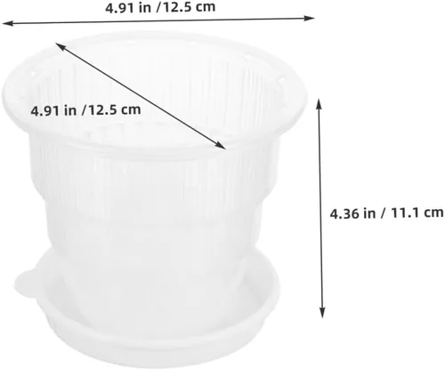 Vista 5 de Orchid Planter Set with Holes and Matching Tray PP