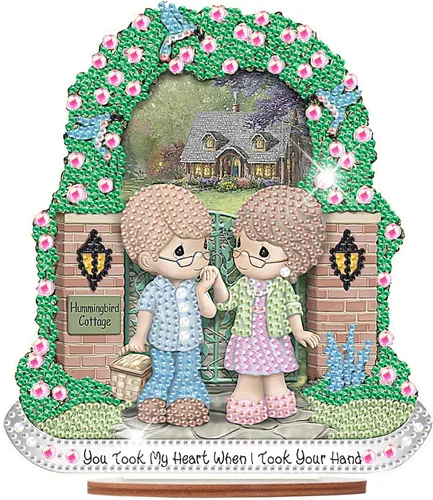 Vista 19 de Kits de adornos de escritorio de pintura de diamante para adultos, ángel mamá, sosteniendo bebé, arte de diamante por números, decoraciones
