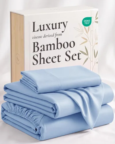 Vista 11 de Hotel Sheets Direct - Juego de sábanas 100% viscosa derivada de bambú tamaño individual - sábanas refrescantes con 1 funda de almohada 01-Blanco