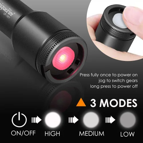 Vista 3 de Linterna iluminadora IR de 940 nm para alcance de visión nocturna, antorcha LED infrarroja con zoom recargable, función de memoria de 3 modos