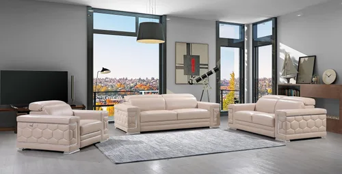 Vista 32 de Blackjack Furniture Usry - Sofá tapizado de piel italiana, color caqui