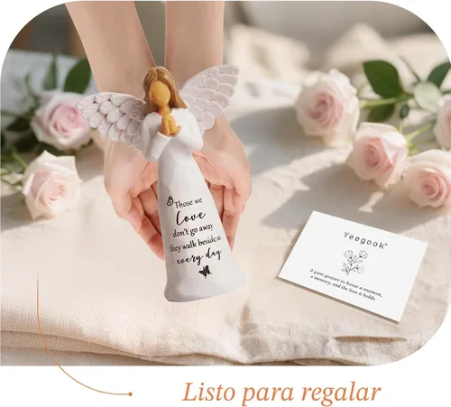Vista 7 de Regalos de Simpatía para Pérdida de un Ser Querido, Figurina de Ángel Memorial de 15 cm Hecha a Mano, Regalos Conmemorativos para Pérdida de Mamá