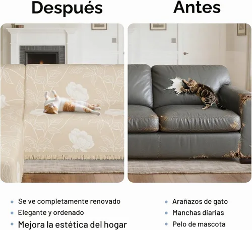 Vista 6 de fundas de sofá seccional para sofá seccional 100% impermeable en forma de L, manta protectora para mascotas, 2 piezas, lavable, de felpilla