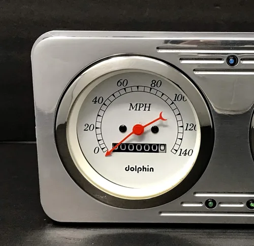Vista 2 de 1946 Willys 2 Gauge Dash Panel Inserto 3 3/8" Quad Style Mecánico Blanco