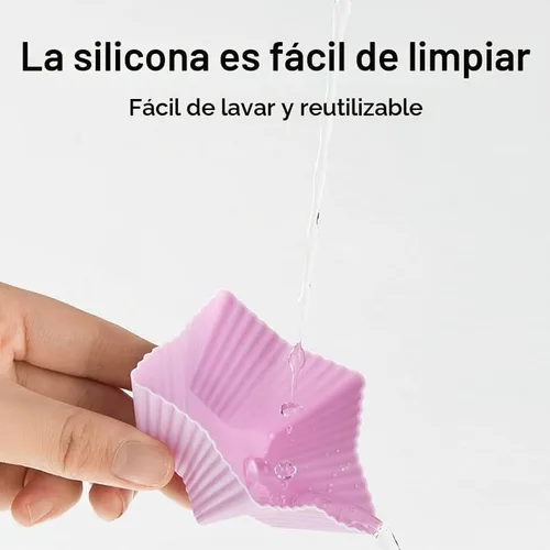 Vista 3 de 5 moldes de silicona para hornear, mini cupcakes, forros para magdalenas, tazas reutilizables para horno, freidora de aire, microondas