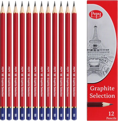 Vista 18 de Pepy Lápices de dibujo profesionales de grafito, juego de 12 lápices de plomo negros preafilados B; perfectos para dibujar, dibujar y sombrear
