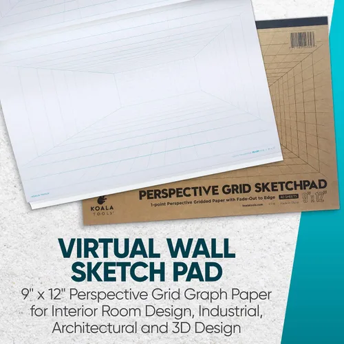 Vista 2 de Koala Tools Bloc grande de dibujo con perspectiva (1 y 2 puntos)