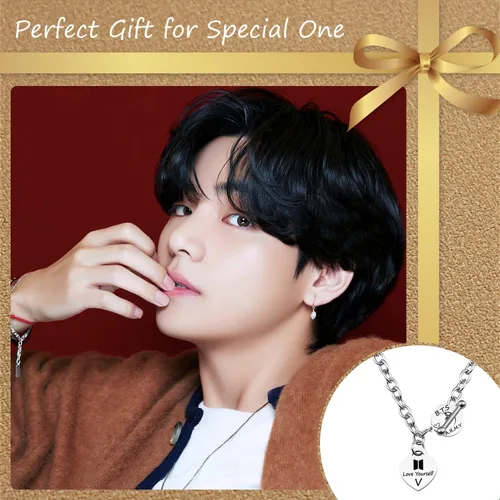 Vista 3 de ARETIS - Collar de regalo para niños Kpop Bangtan Be the Best J-HOPE JIMIN JIN JK RM SUGA V Collar Bangtan Boys Lover Jewelry Regalo para niños fans