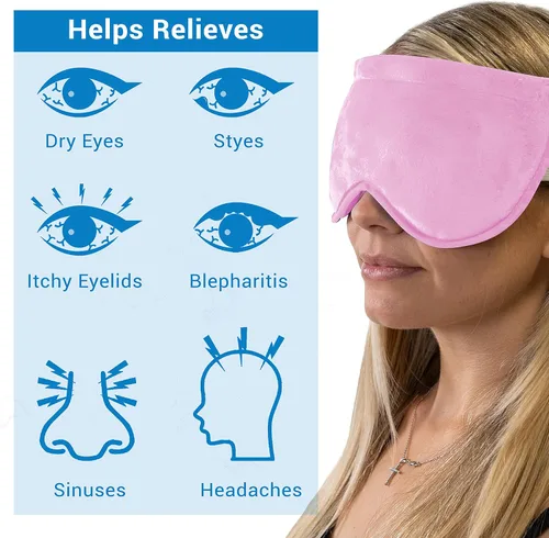 Vista 7 de ZOMPALE - Máscara térmica para ojos secos – Compresión de ojos húmeda para microondas – Compresión cálida para ojos, fatiga ocular y alivio