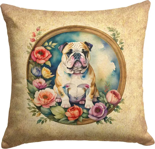 Vista 25 de Caroline's Treasures DAC2072PW1414 Affenpinscher and Flowers - Almohada decorativa de tela, lavable a máquina, para interiores y exteriores