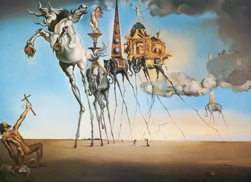 Vista 2 de EuroGraphics Salvador Dalí La tentación de San Antonio - Rompecabezas (1000 piezas), color blanco