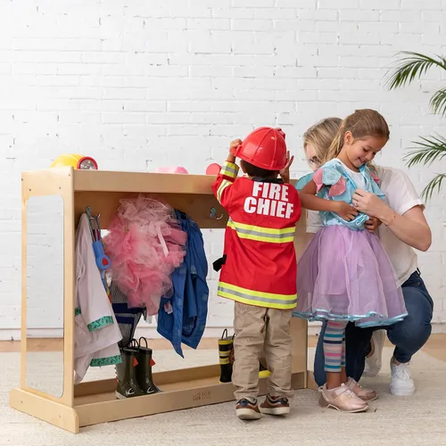 Vista 10 de ECR4Kids Streamline - Isla de vestir, organizador de disfraces, natural
