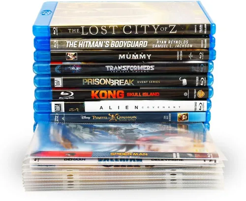 Vista 3 de Tarifold Fundas para carpetas de almacenamiento Blu-Ray, 2 agujeros de anillo, solapa segura, paquete de 50 Reinforced 2-Ring Binder Holes, Holds