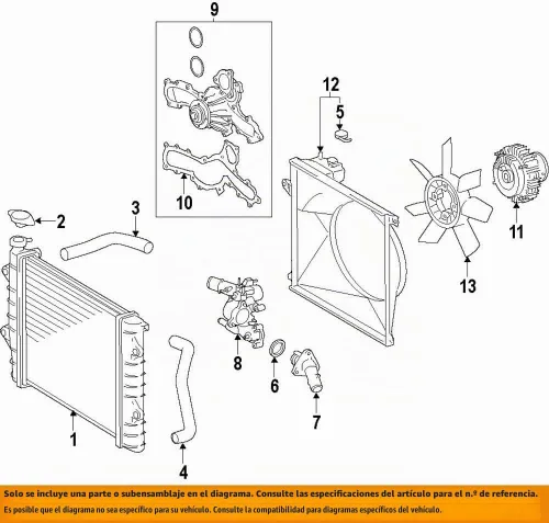 Vista 3 de Toyota (16401-31650) Subconjunto de tapa de radiador