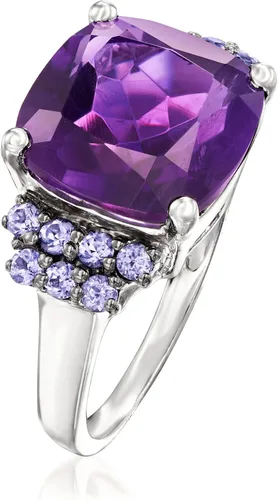 Vista 3 de Ross-Simons 5.50 Carat Amethyst and .40 ct. t.w. Tanzanite Ring in Sterling Silver