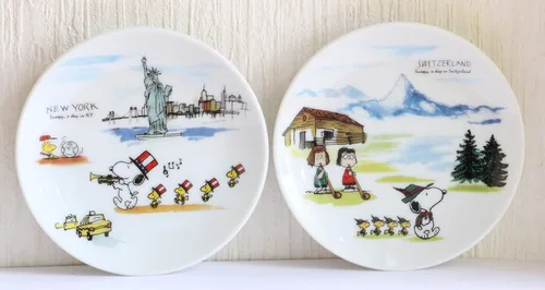 Vista 8 de Australia Canada Snoopy Mini Plato, Juego de 2