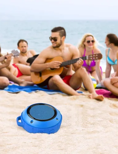 Vista 6 de Kunodi - Bocina Bluetooth resistente al agua, para exteriores, minibocina de viaje inalámbrica y portátil para ducha con subwoofer, graves Azul