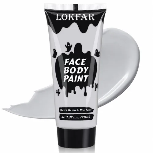 Vista 25 de Pintura corporal blanca para maquillaje de Halloween, crema a base de agua Blanco