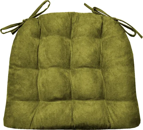 Vista 19 de Barnett Almohadilla para silla de comedor con lazos. Gamuza microfibra, microgamuza, reversible, relleno de espuma de látex, se puede lavar a Negro